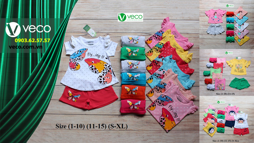 Xưởng may quần áo trẻ em xuất khẩu giá sỉ Veco-Quần áo trẻ em nam Xuân Hè 2019